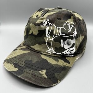 True Religion Camo Hat Adult Snapback Cap Green Camouflage Guitar Buddha
